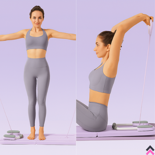 Glownuxe Pilates Board β Smart, Sleek, and Strong All-in-One Workout for Fat Burn & Strength.